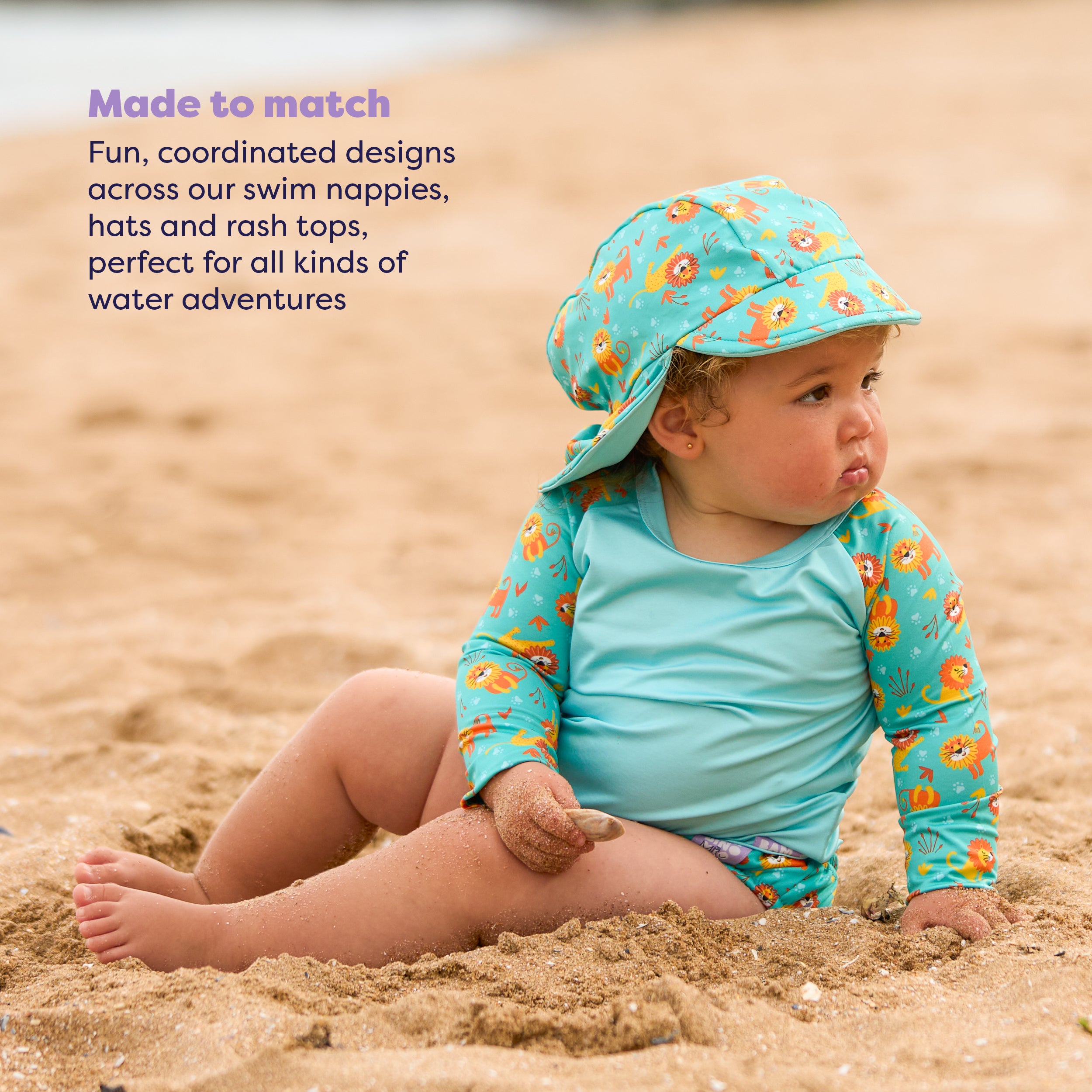 bambino-mio-reusable-swim-nappy-t-shirt-bain-chats-coquins-upf40 image 4