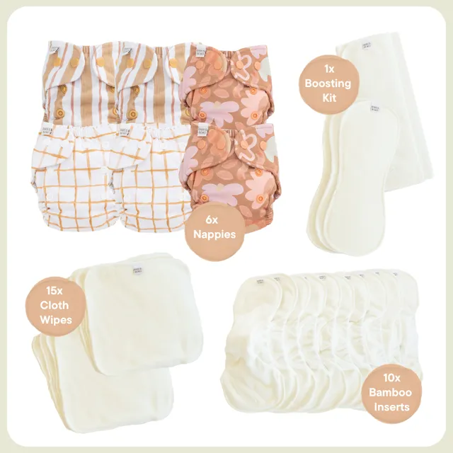 bare-and-boho-bundles-lot-couches-lavables-posy-soft-1-6kg-lingettes image 1