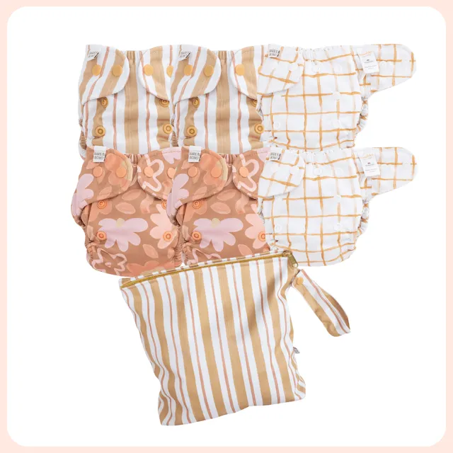 bare-and-boho-bundles-lot-couches-lavables-posy-nouveau-n-mixte image 1
