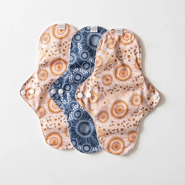 bare-and-boho-cloth-pads-serviettes-lavables-medium-springflower-x3 image 1