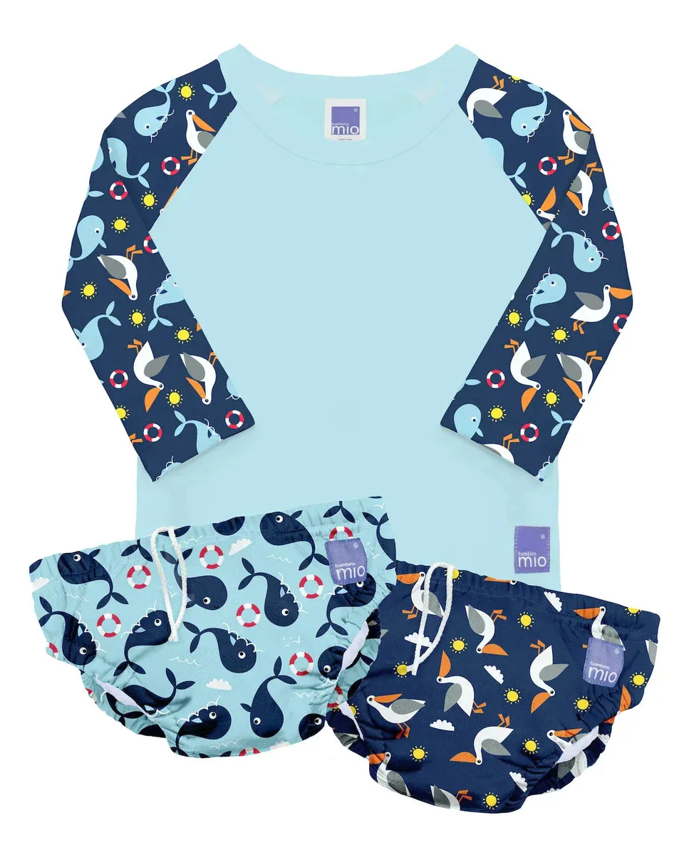 bambino-mio-marin-ensemble-couche-bain-t-shirt-anti-uv-b-b image 1
