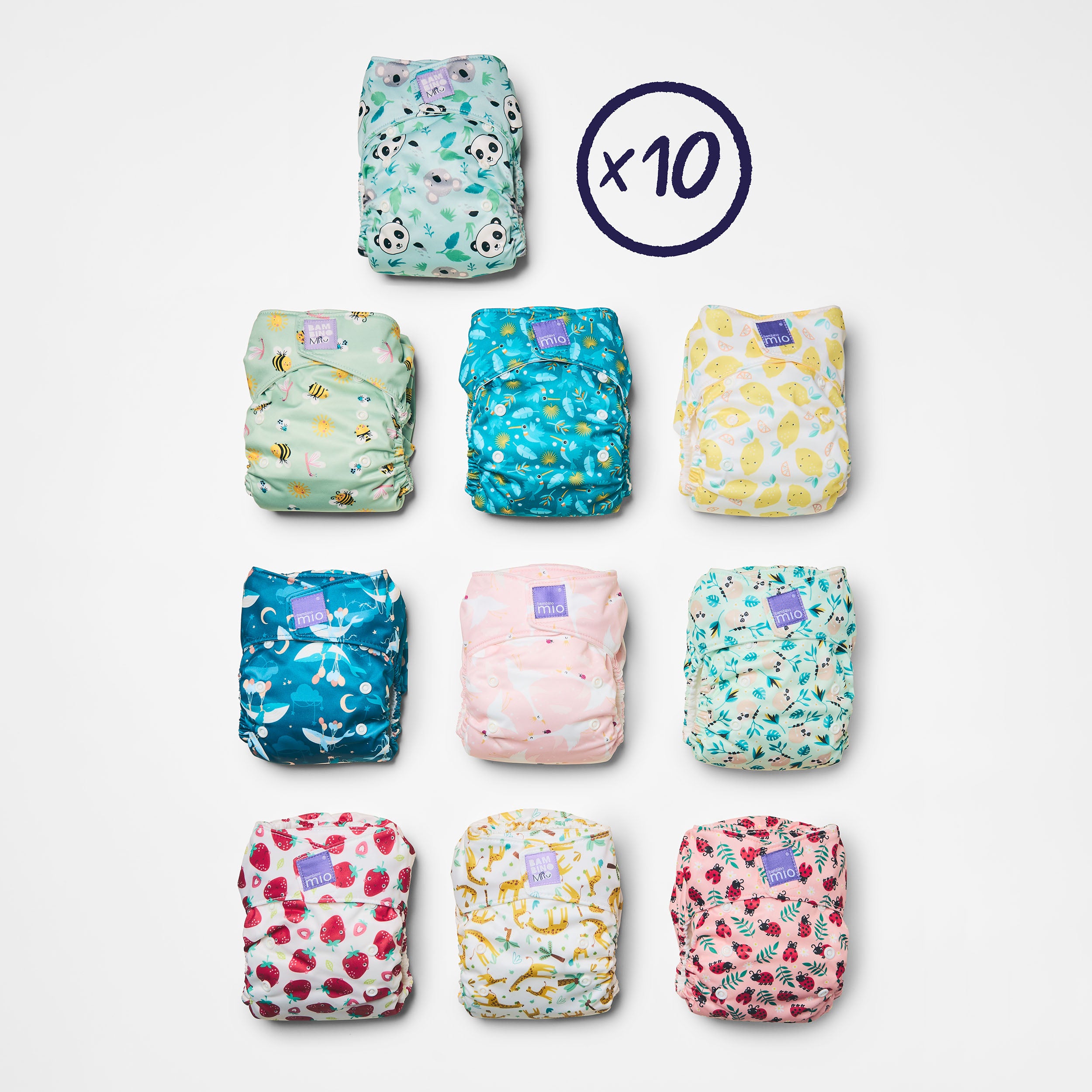 bambino-mio-miosolo-classique-couches-lavables-lot-10-royaume-animal image 1