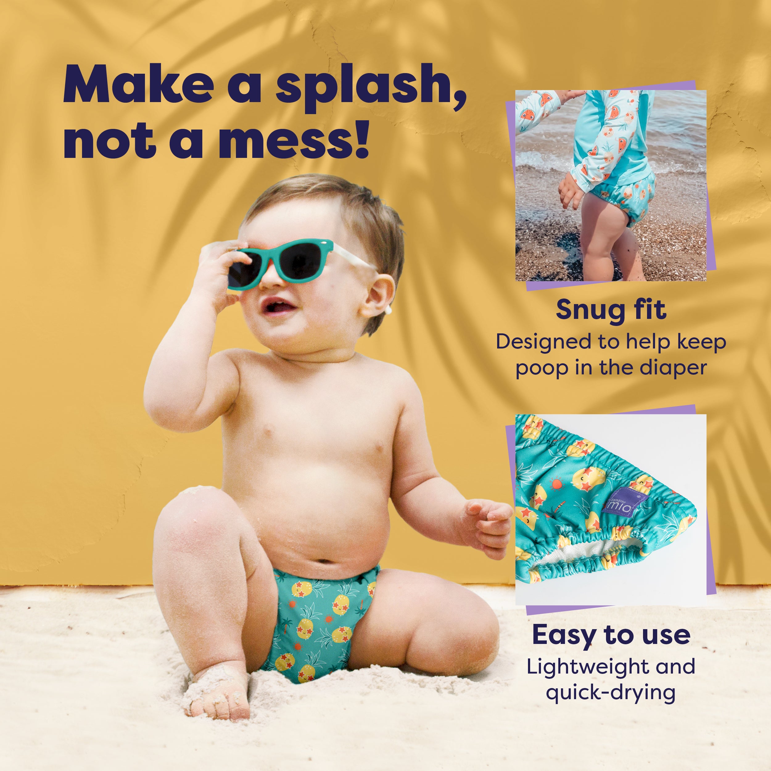 bambino-mio-reusable-swim-nappy-couche-bain-melon-ananas-lot-2 image 2