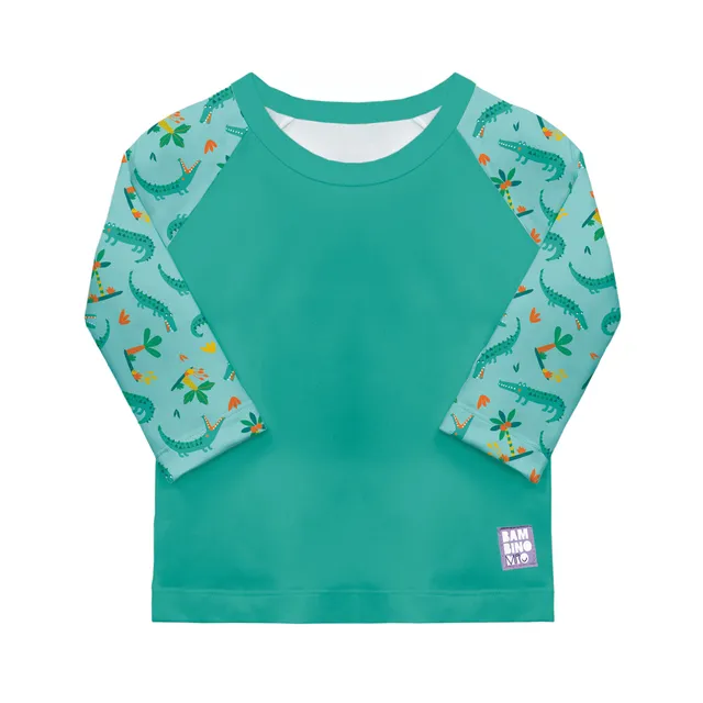 bambino-mio-reusable-swim-nappy-t-shirt-bain-croco-joueur-upf40 image 1