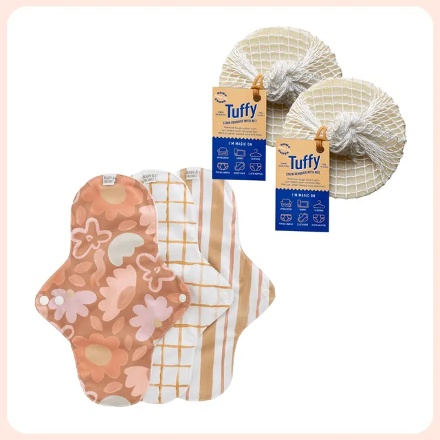 bare-and-boho-bundles-lot-serviettes-lavables-posy-flux-moyen image 1