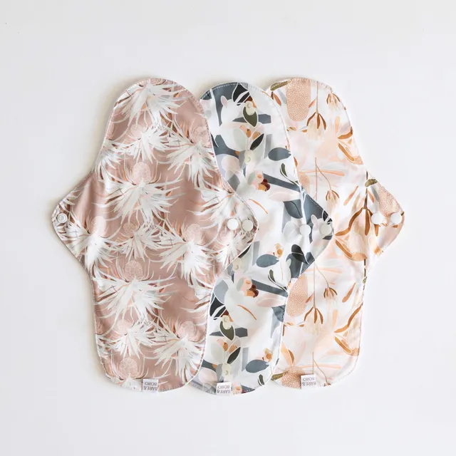 bare-and-boho-cloth-pads-serviette-lavable-heavy-native-flora-lot-3 image 1