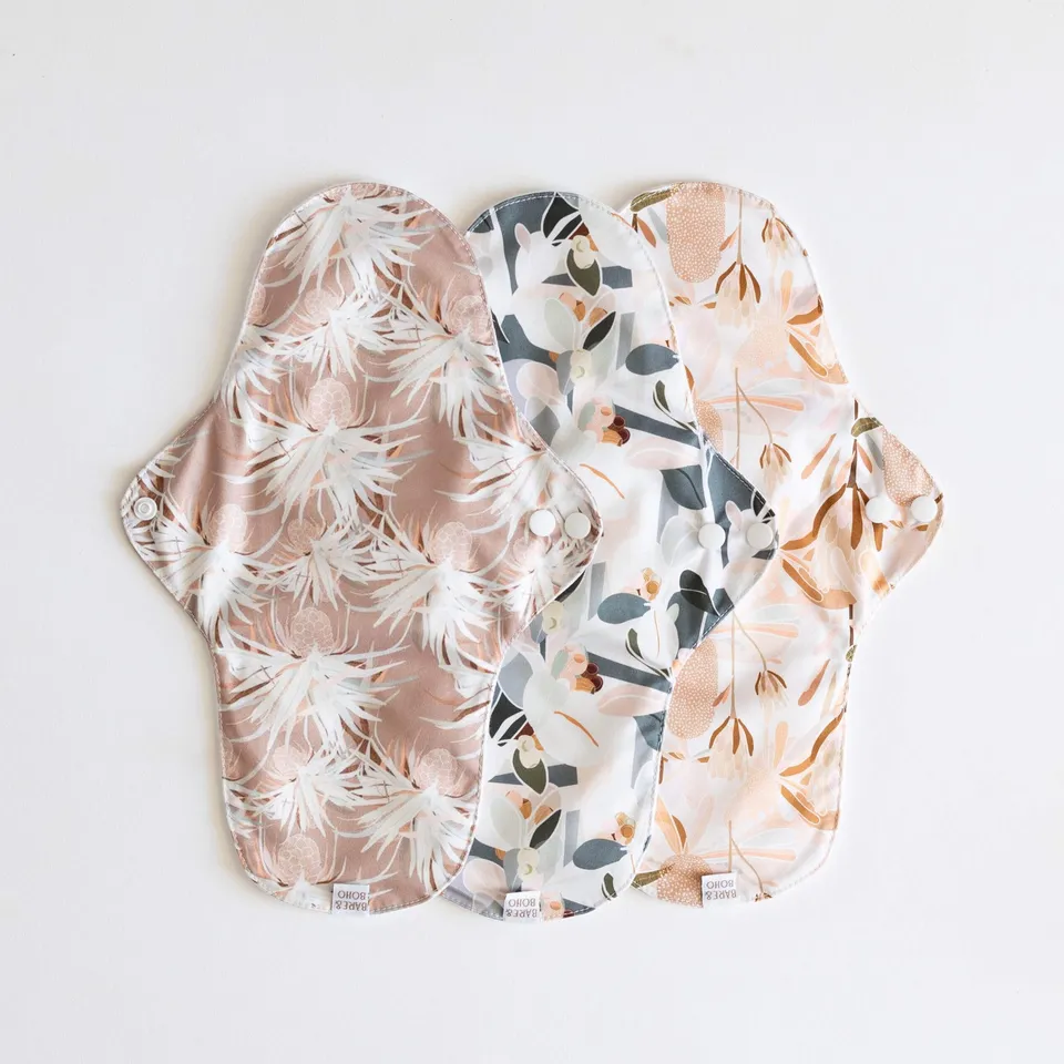 bare-and-boho-cloth-pads-serviette-lavable-heavy-native-flora-lot-3 image 1